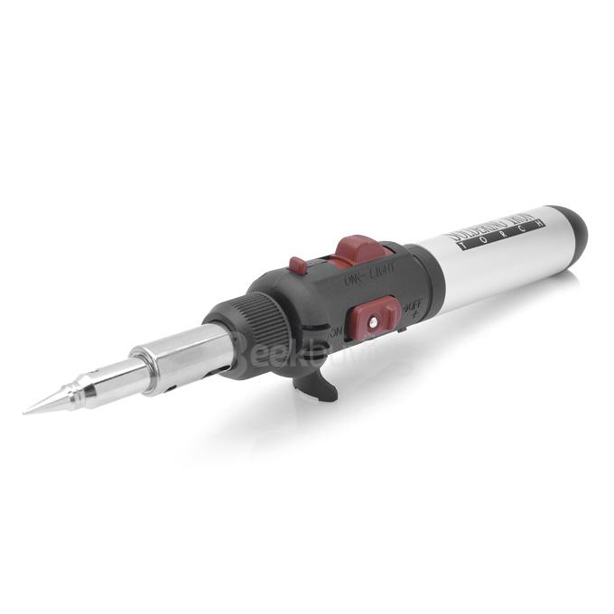 A-HOT PT-500 1300 Degrees Butane Gas Brazing Iron Soldering Iron 15mL - Black + Silver