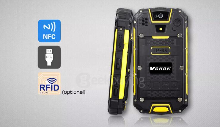 VCHOK M9 4G LTE 4.5inch IP68 Waterproof Rugged Phone Android 5.1 2GB 16GB MT6735 Quad Core Smartphone 13.0MP 4700mAh - Black