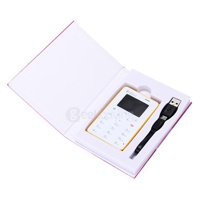 iNEW Mini1 5.3mm Ultra Thin Slim 0.96 inch MT6261D Single Core Mini Pocket Card Cell Phones Bluetooth - Yellow