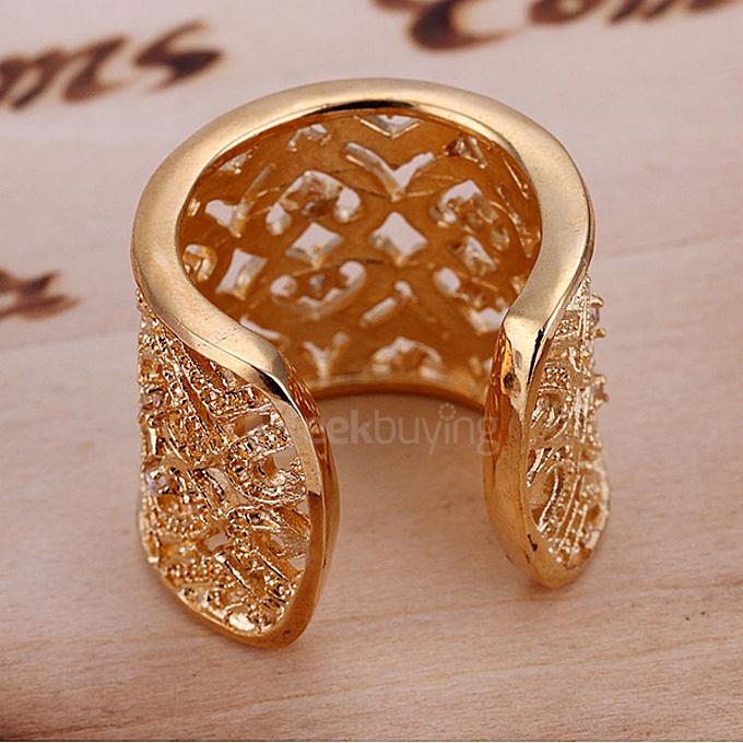 LKNSPCR107 Heart-shaped Fanshionable Ring Round Ring - Gold