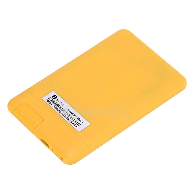 iNEW Mini1 5.3mm Ultra Thin Slim 0.96 inch MT6261D Single Core Mini Pocket Card Cell Phones Bluetooth - Yellow