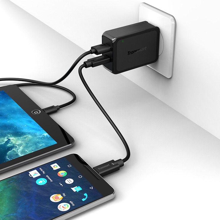 Tronsmart Quick Charge 3.0 USB Type C Charger 30W Dual USB Turbo Wall Charger for LG G5 HP Elite X3 Xiaomi Mi5 GM5 Plus LETV MaxPro HTC A9 - US Plug