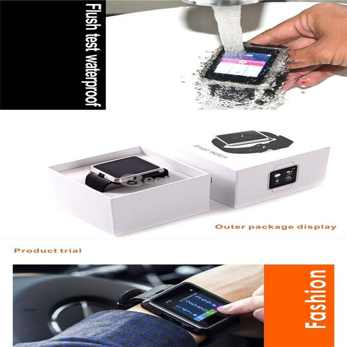 F1 MTK6260A Bluetooth Smart Watch GSM Phone Waterproof Wristwatch Sync Call SMS Pedometer Camera for Smartphone - Silver