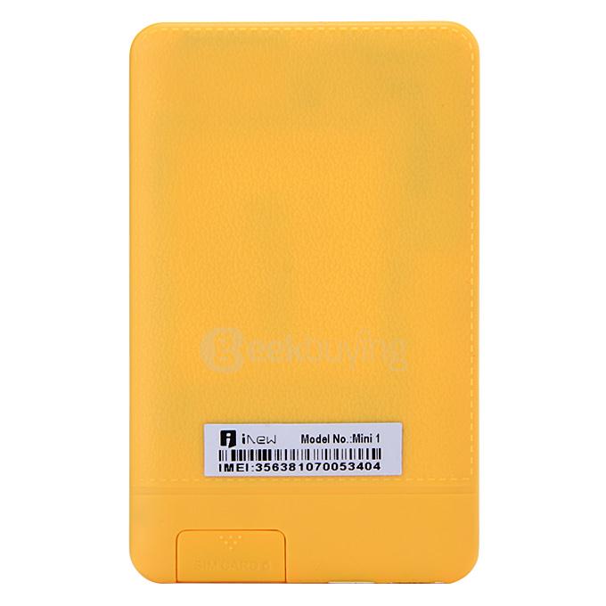 iNEW Mini1 5.3mm Ultra Thin Slim 0.96 inch MT6261D Single Core Mini Pocket Card Cell Phones Bluetooth - Yellow