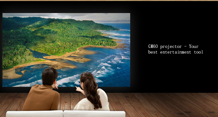 GM60 LCD FHD Projector 1000LM 1080P Multimedia Player USB SD VGA HDMI AV for Home Office Outdoor