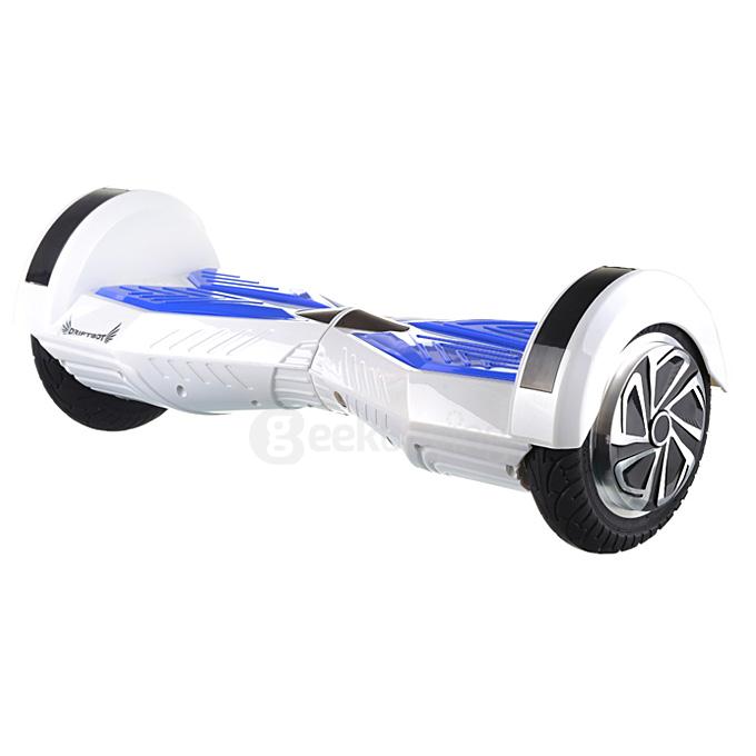 4400MAH Dual Wheels Self Balancing Electric Scooter Drifting Board with Bluetooth Speaker and LED - White and Blue