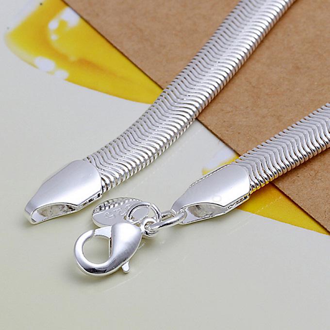 Flat Soft Snake Bone Bracelet Men`s Fashion Geometric Silver Snake Bracelet