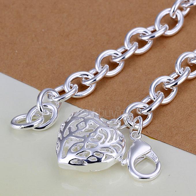 LKNSPCH269 Silver Heart-shaped Charm Bracelet