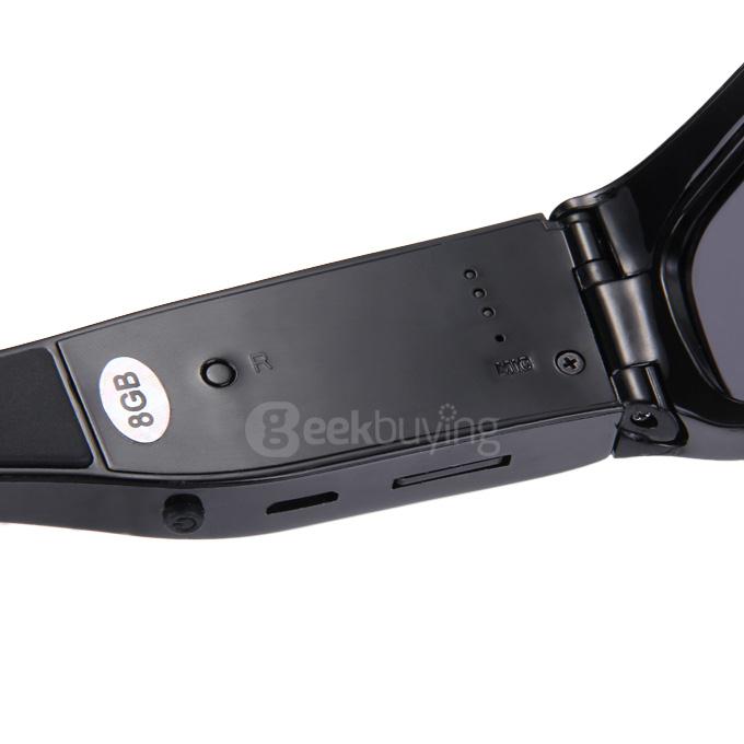 MS4 Polarized UV400 Bluetooth Sunglasses HD 720P Camera Video Recoder with 8GB SD Card - Black