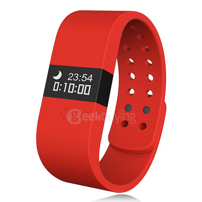 Digicare ERI Bluetooth 4.0 Smart Bracelet Wristband IP67 Heart Rate Monitor Smartband Thermometer Fitness Tracker - Red