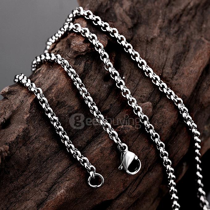 GOMAYA GMYC001-18 Retro 316 Stainless Steel Chain Rolo Punk Retro Necklace Size 2MMX45CM