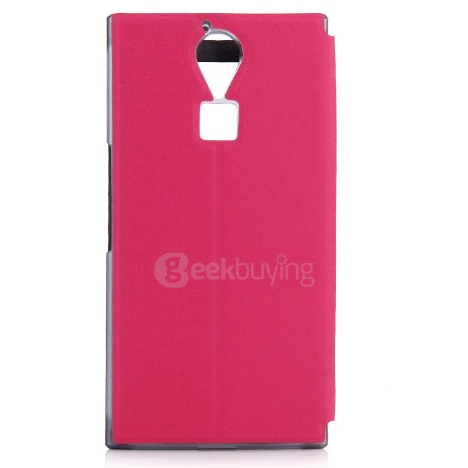 Protective Hard Cover Flip Stand Leather Case for DOOGEE F5/F5 PRO Smartphone - Rose