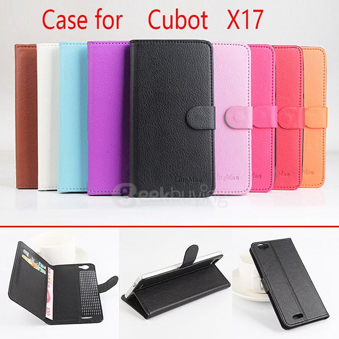 Litchi Texture Protective Hard Cover Flip Stand Leather Case for CUBOT X17 Smartphone - White
