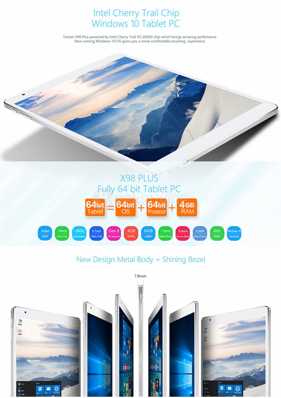 Teclast X98 Plus Windows10 4GB/64GB 9.7