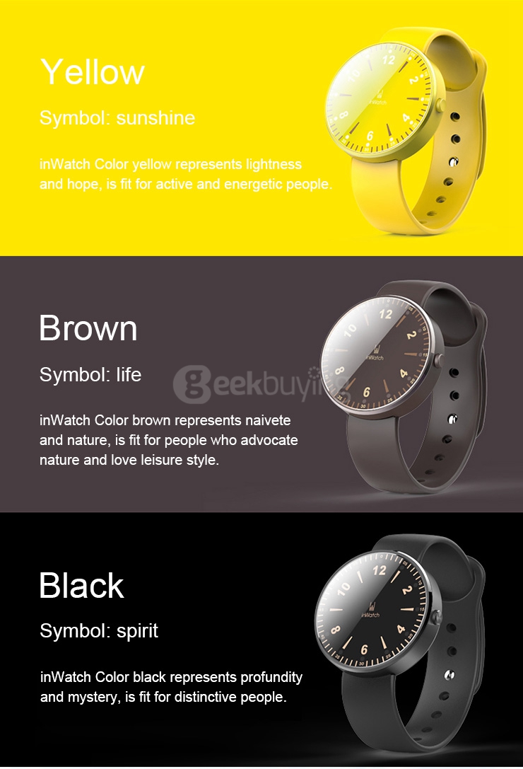 inWatch Color Bluetooth 4.0 Smart Watch Sleep Monitor Pedometer Fitness Tracker Call SMS Reminder Anti-lost For Android iOS - Pink