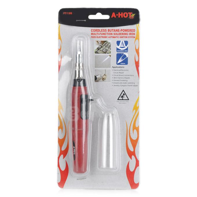 A-HOT PT-180 1300 Degrees Gas Brazing Iron Soldering Iron 7.5mL - Red