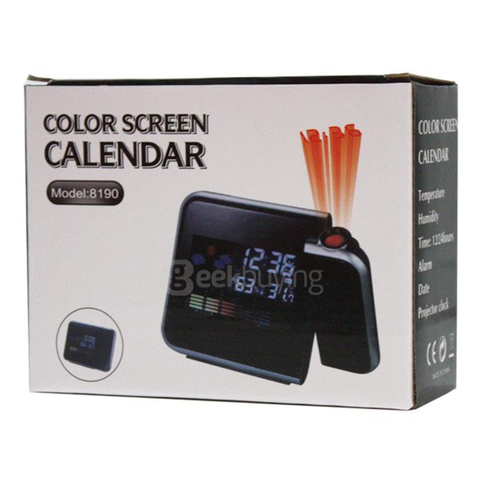Digital Weather LCD Clock Snooze Alarm Clock Projector Color Display LED Backlight Table Desktop Clocks Projector