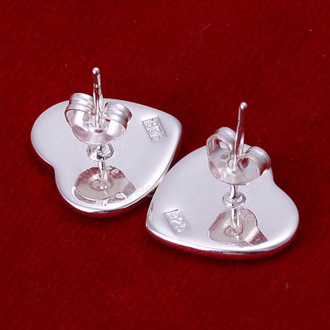 Simple Heart Shaped Silver Earrings