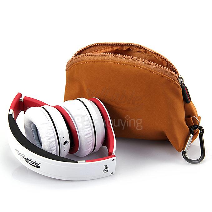 Syllable G08 Folding Design Wireless Bluetooth Stereo Headphones w/ Mic - White