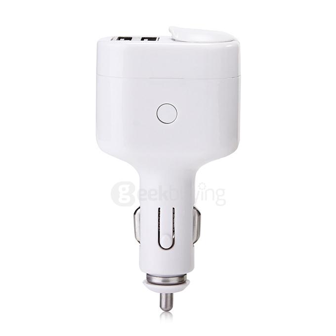 VST-813 Dual-port USB2.0 Charging Port Car Charger Support iPad iPhone Car Charger Charging Devices - - White