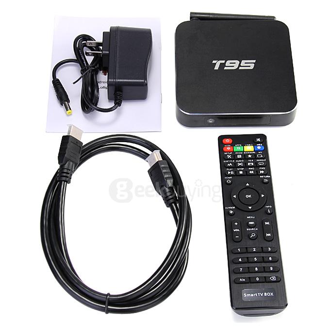 T95 Amlogic S905 4K TV BOX Quad Core 1G/8G 2.4G WIFI KODI Pre-installed H.265 OTG HDMI 2.0 3D