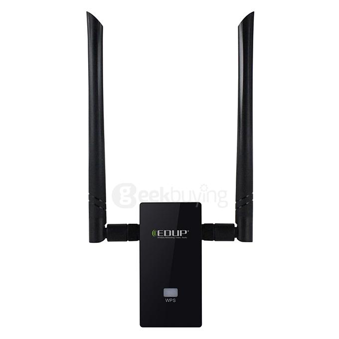 EDUP EP-AC1605 802.11AC 1200Mbps Dual-Band 2.4GHz/5.8GHz USB3.0 Wireless Adapter with 2 Detachable Antennas - Black