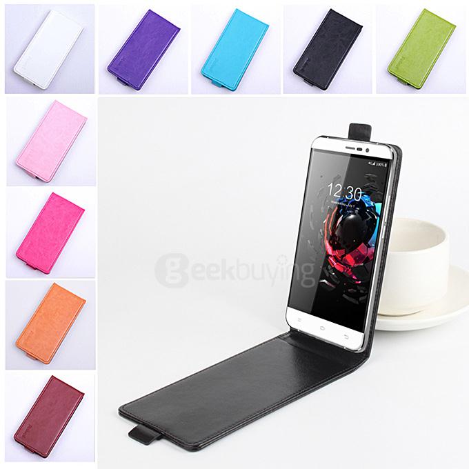 Protective Hard Cover Flip Stand Leather Case for UMI Hammer S Smartphone - Brown
