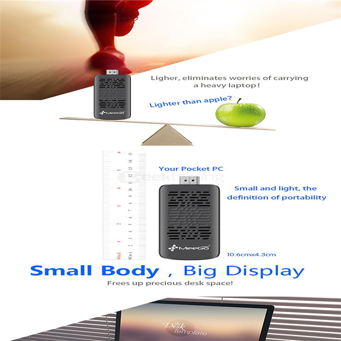 MEEGOPAD T05 MINI PC Windows 10 Intel Z3735F Quad Core 2G/32G 802.11b/g/n BT4.0 HDMI 1080P
