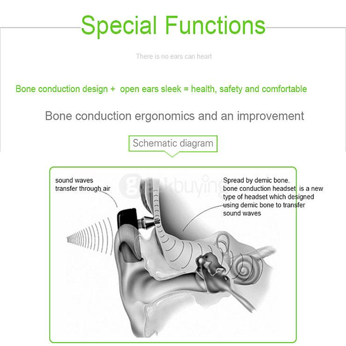 LF-18 NFC Bone Conduction Bluetooth Headset Stereo Headphone Earphone - White