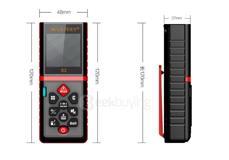 Mileseey S2 100m Handheld Rangefinder Laser Distance Meter Digital Laser Range Finder