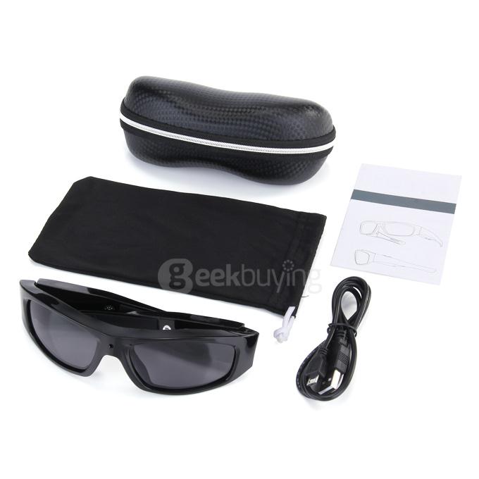 MS4 Polarized UV400 Bluetooth Sunglasses HD 720P Camera Video Recoder with 8GB SD Card - Black