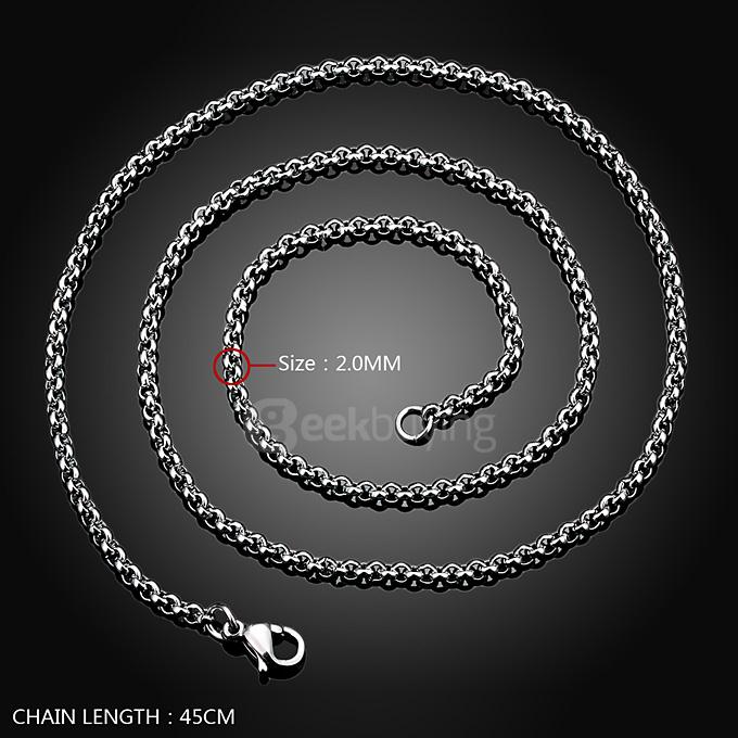 GOMAYA GMYC001-18 Retro 316 Stainless Steel Chain Rolo Punk Retro Necklace Size 2MMX45CM