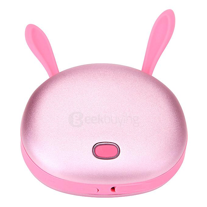 4500mAh MINI Portable Power Bank Hand Warmer - Pink Rabbit