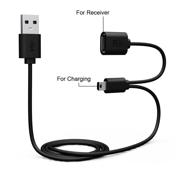 Original Rii i8+ Israel Hebrew Language 2.4G Wireless Backlight Keyboard for Smart TV, TV Box, HTPC, PC with Multi-touch up to 15 Meter - Black