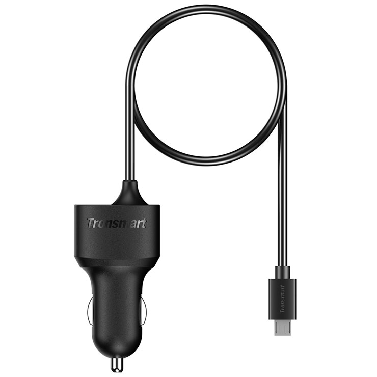 Tronsmart Quick Charge 2.0 VoltIQ 2 Ports 30W Rapid Car Charger for Samsung Galaxy HTC Sony Xiaomi LG Motorola - Black