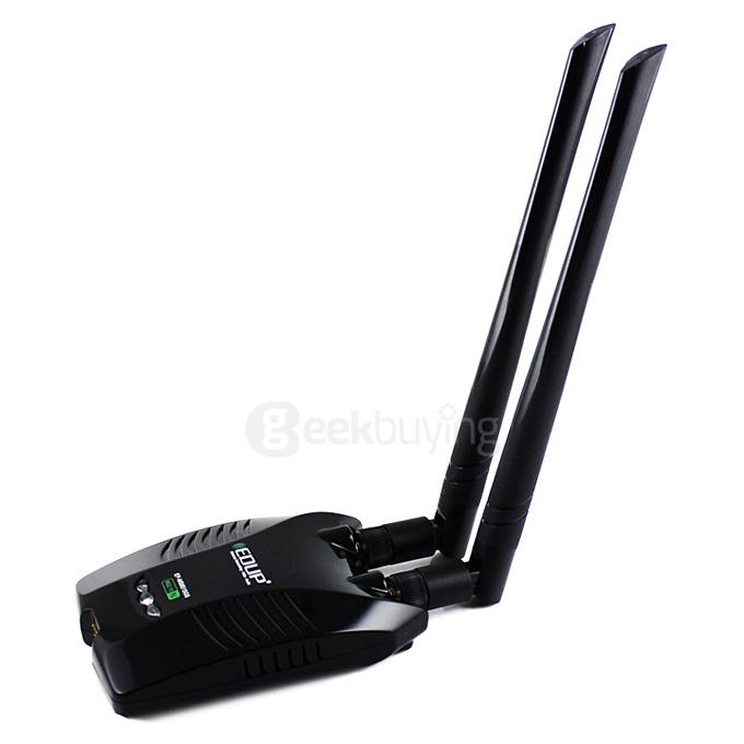 EDUP EP-MS8515GS Wireless USB Adapter 2.4GHz 150Mpbs 802.11 b/g/n WLAN Wi-Fi Network Card with Double 6dbi Antennas - Black