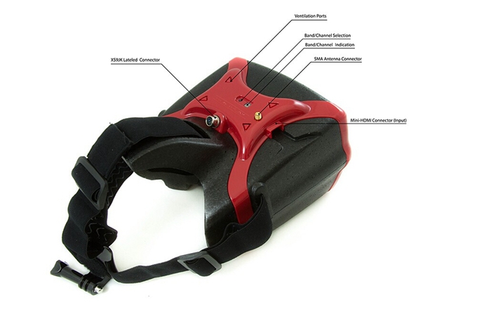 Headplay 5.8G FPV Goggles Aerial Video Glasses FOV72 1280*800 HD HDMI40 - White