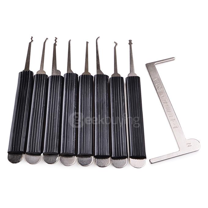 B057 Steel Unlocking Lock Pick Set - Black