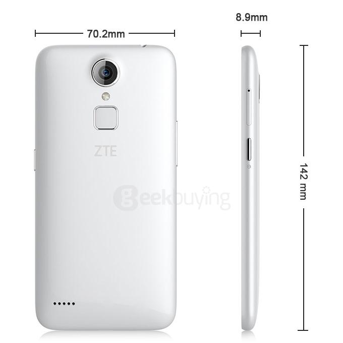 ZTE Blade A1 5.0inch HD Android 5.1 2GB 16GB Smartphone MTK6735 1.3GHz Quad Core Touch ID OTG 13MP 8MP - White