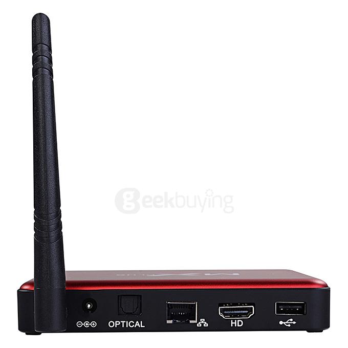 MX PLUS I Amlogic S905 4K TV Box 1G/8G 802.11b/g/n Gigabit LAN Bluetooth KODI DLNA Miracast - Red