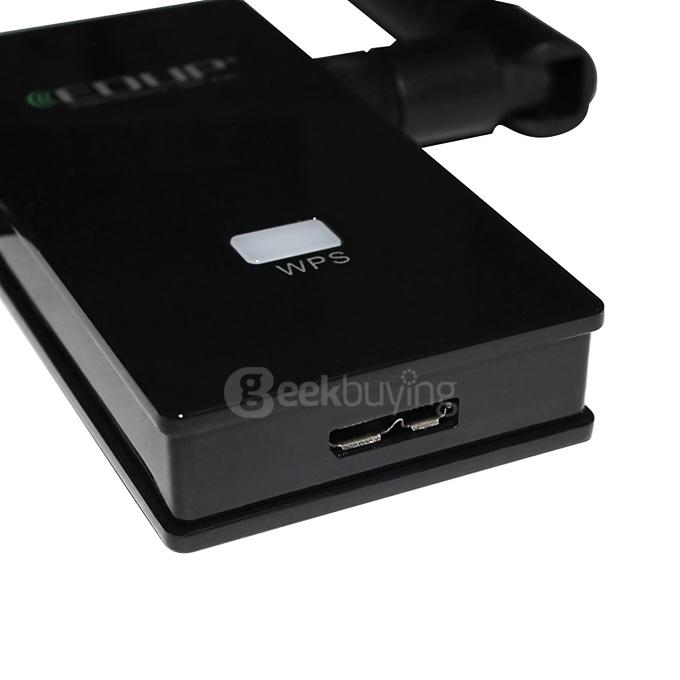 EDUP EP-AC1605 802.11AC 1200Mbps Dual-Band 2.4GHz/5.8GHz USB3.0 Wireless Adapter with 2 Detachable Antennas - Black
