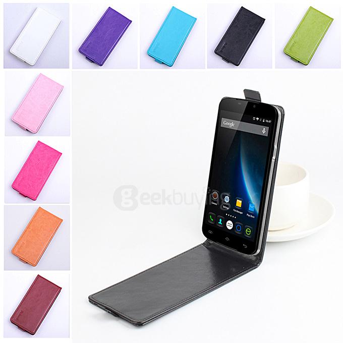 Protective Hard Cover Flip Stand Leather Case for DOOGEE X6/X6 Pro Smartphone - Blue