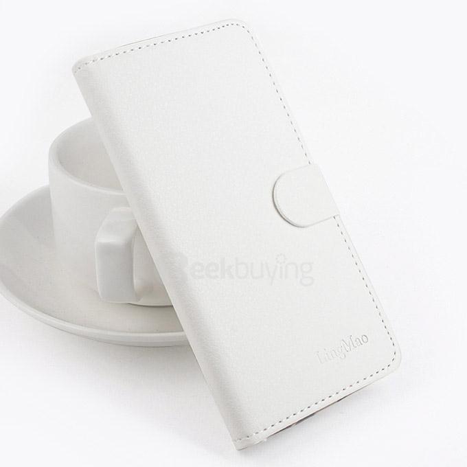 Litchi Texture Protective Hard Cover Flip Stand Leather Case for Cubot P11 Smartphone - White