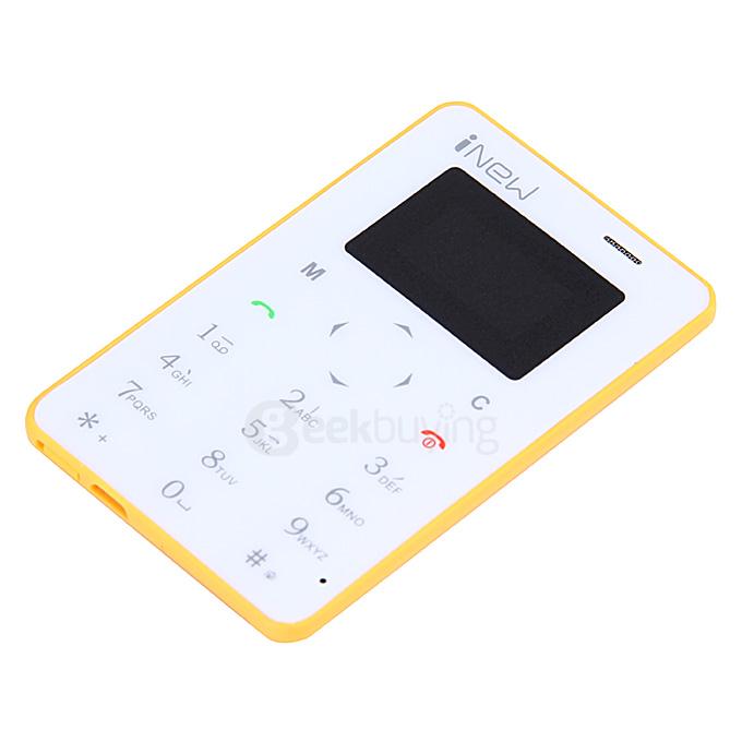 iNEW Mini1 5.3mm Ultra Thin Slim 0.96 inch MT6261D Single Core Mini Pocket Card Cell Phones Bluetooth - Yellow