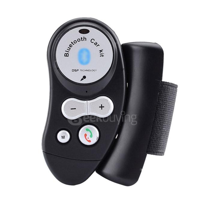 Car Steering Wheel Bluetooth V4.0+EDR Hands-free Call Kit with Mic / LED Indicator - Black