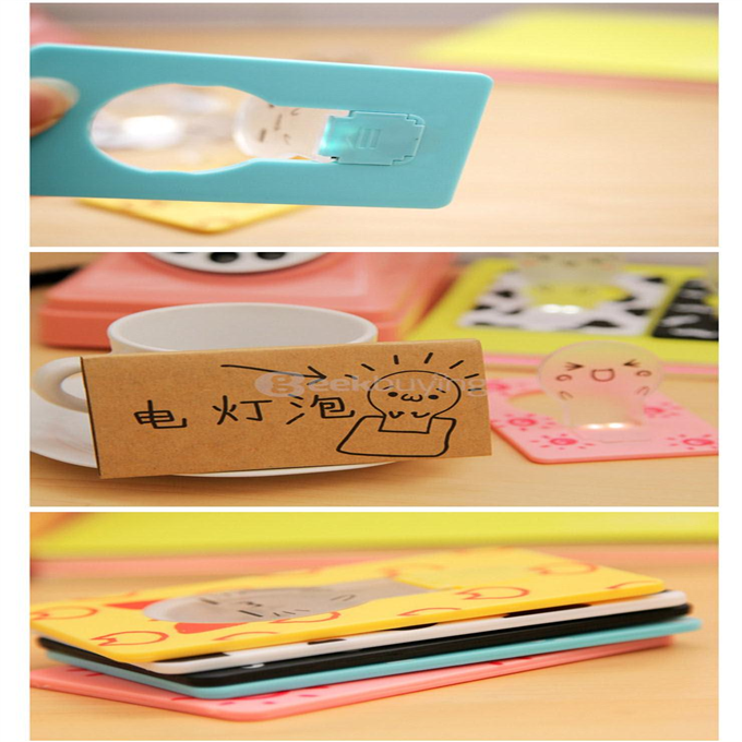 Ultra Slim Folding Card Lamp Funny LED Cartoon Image Pocket Bulb / Wallet Card Light Christmas Gift - Yellow