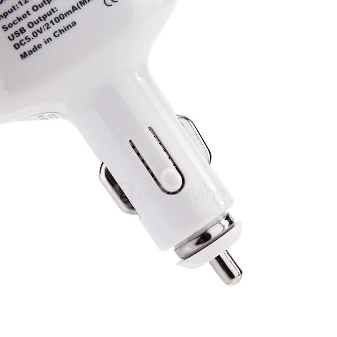 VST-813 Dual-port USB2.0 Charging Port Car Charger Support iPad iPhone Car Charger Charging Devices - - White