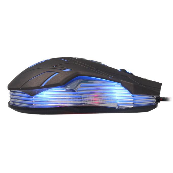 Jianshengyizu JS-X9 10 Key 500-1200-2400-3200DPI 4 Modes USB Wired LED Gaming Mouse - Brown Black