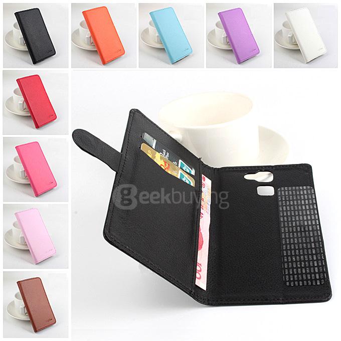 Litchi Texture Protective Hard Cover Flip Stand Leather Case for UMI Hammer S Smartphone - Purple
