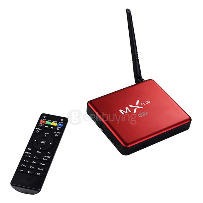MX PLUS I Amlogic S905 4K TV Box 1G/8G 802.11b/g/n Gigabit LAN Bluetooth KODI DLNA Miracast - Red
